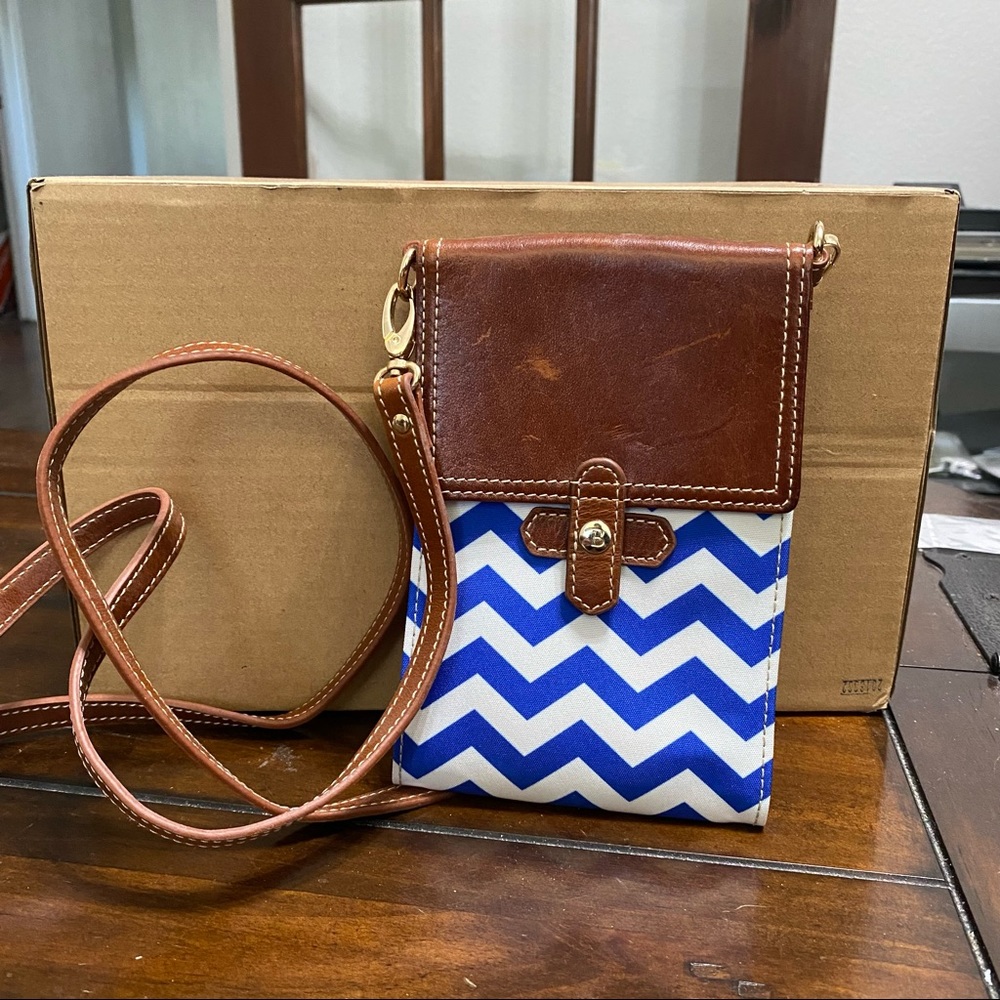 Barrington canvas and leather phone crossbody
